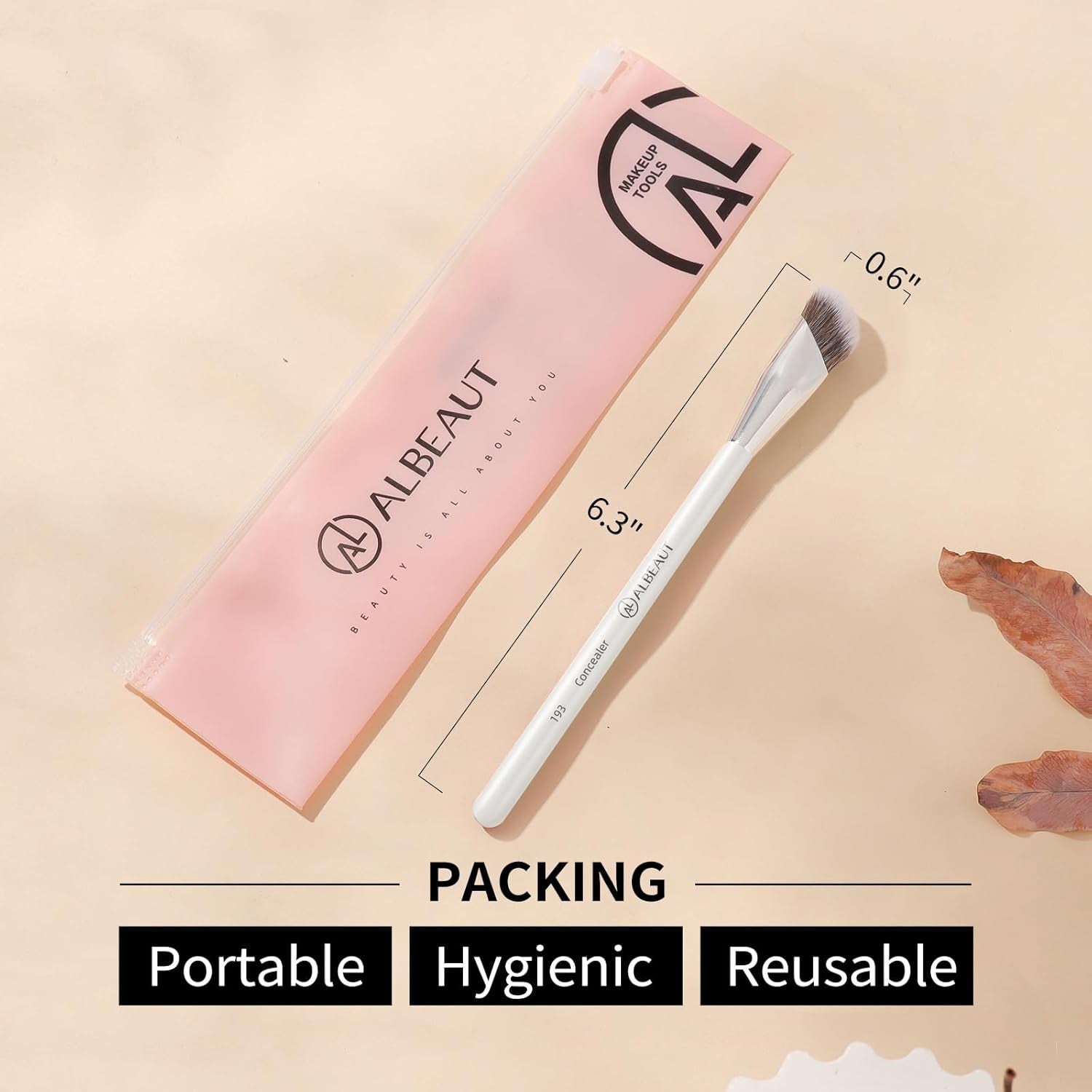 Concealer Brush, under Eye Makeup Small Angled Precision Face Blending Brush, Eye Liquid Cream Foundation Concealer for Dark Circles, Make up Nose Contour Applicator Vegan