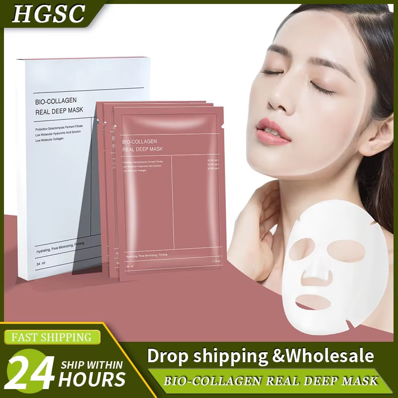 GlowDrench™ Bio Collagen Face Mask – Deep Hydration & Pore Refining (1/4/10 Pcs)