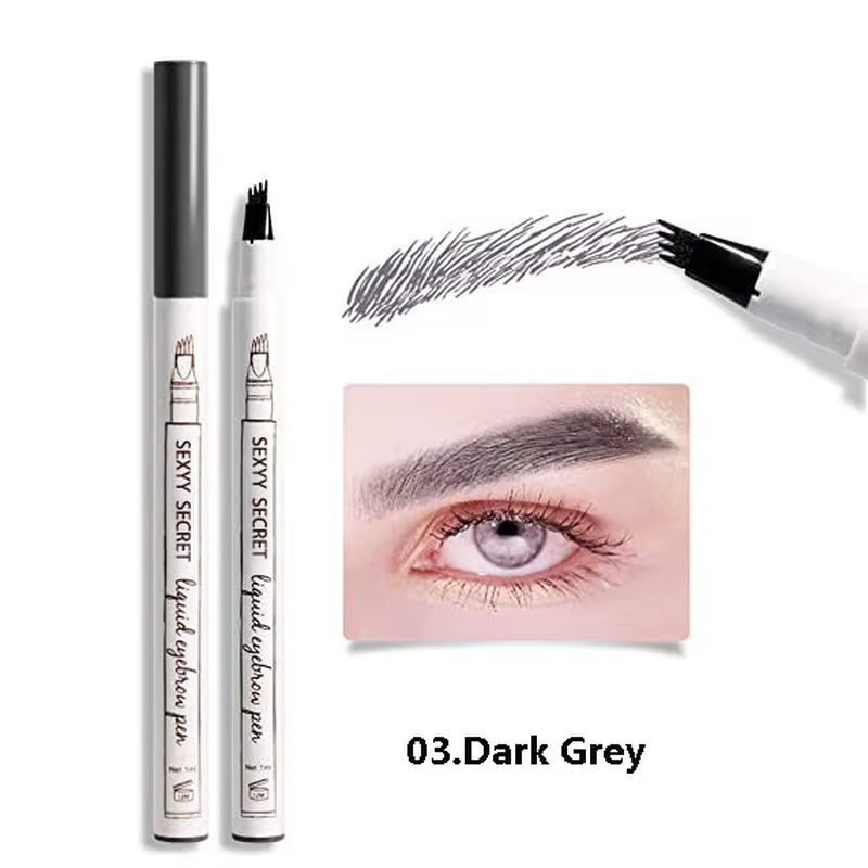 4-Tip Microblading Eyebrow Pen for Flawless, Waterproof Definition
